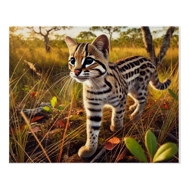 Um gato-do-mato no Pantanal. Poster (Vorderseite)