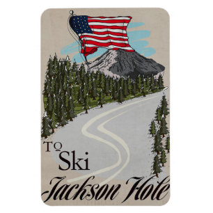 Um Jackson Hole zu Ski fahren Magnet