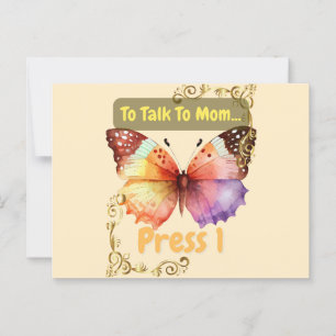 Um mit der Mama zu sprechen, drücken Sie 1 Postkarte