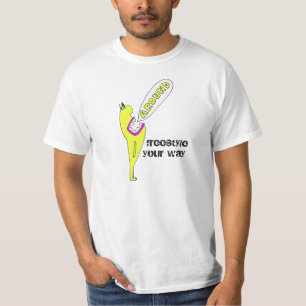 Um Monsteround T - Shirt (Weiß/Schwarz-Gelbe)