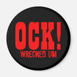 'Um OCK! Black Circle Magnet