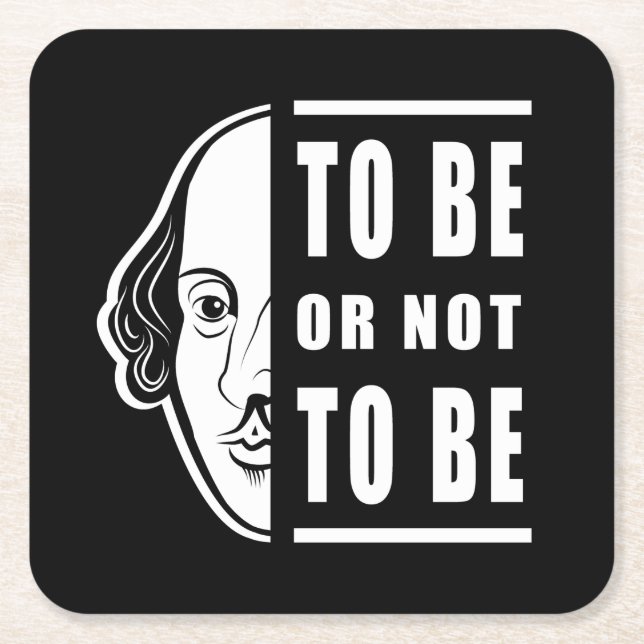 Um Shakespeare zu sein oder nicht zu sein, zitiere Rechteckiger Pappuntersetzer (Vorderseite)