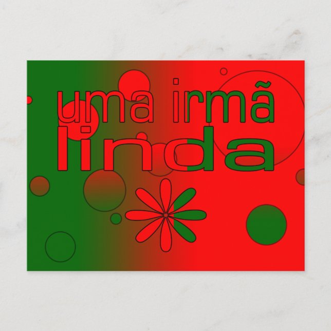 Uma Irmã Linda Portugal Flaggenfarben Pop Art Postkarte (Vorderseite)