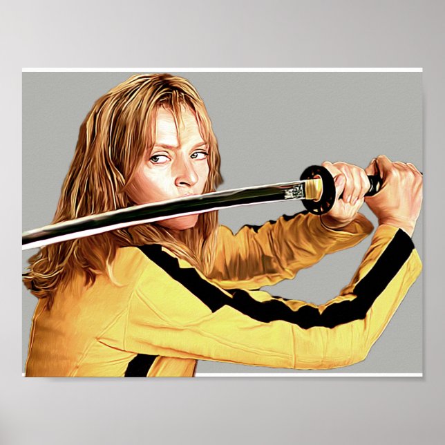 Uma Thurman - Töte Bill - Digitales Gemälde Poster (Vorne)
