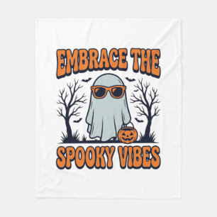 Umarme die Grusel-Vibes Geist Halloween-Shirt_1 Fleecedecke