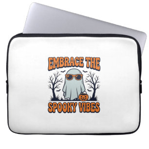 Umarme die Grusel-Vibes Geist Halloween-Shirt_1 Laptopschutzhülle