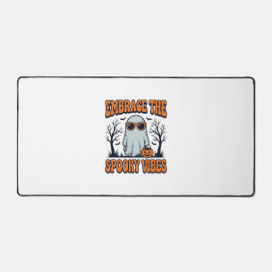 Umarme die Grusel-Vibes Geist Halloween-Shirt_1 Schreibtischunterlage