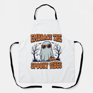 Umarme die Grusel-Vibes Geist Halloween-Shirt_1 Schürze