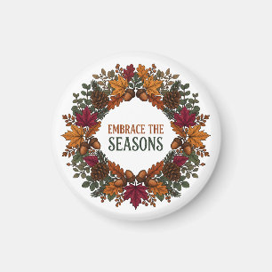 Umarme die Jahreszeiten Herbst Botanischer Kranz N Magnet