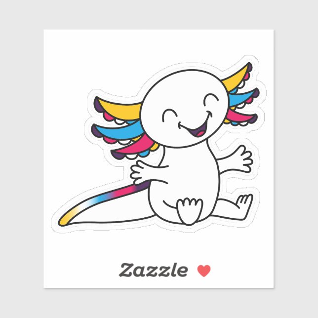 Umarme mich! Niedliche Axolotl in Polyamory-Priest Aufkleber (Blatt)