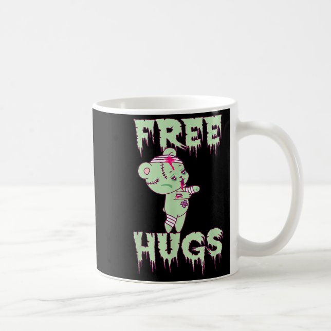 Umarme süßen Teddybär Zombie Comic Halloween Kaffeetasse (Rechts)