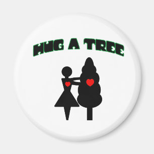 Umarmen eines Baumes mit Herz Magnet