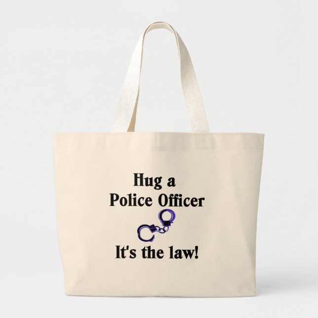 Umarmen Sie eine Polizei-Offizier-Taschen-Tasche Jumbo Stoffbeutel (Vorne)