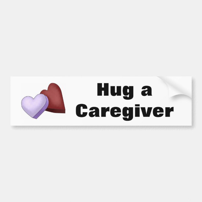 Umarmen Sie einen Caregiver-Herz-Autoaufkleber Autoaufkleber (Vorne)