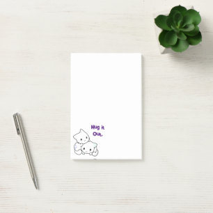 Umarmen Sie es aus Cartoon Kätzchen, Niedliche Kat Post-it Klebezettel