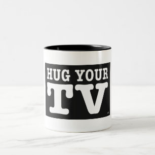 UMARMEN Sie IHR Fernsehen/Tasse Zweifarbige Tasse