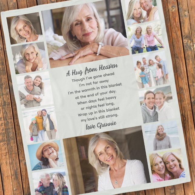 Umarmung aus dem Heaven Gedicht Multi Foto Collage Fleecedecke (Von Creator hochgeladen)