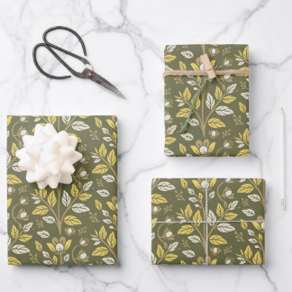 Umarmung der Natur mit eleganten floralen Mustern Geschenkpapier Set