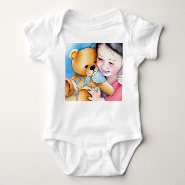 Umarmung eines Bären Baby Strampler (Vorderseite)