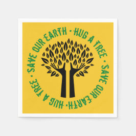 Umarmung eines Baumes Rette unsere Erde Serviette