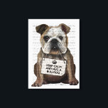Umarmung eines Bulldots Leinwanddruck<br><div class="desc">Umarmen Sie einen Bulldog von FabFunky. Ein niedlicher Bulldogge mit dem Schild "Behalt Calm and Huge a Bulldog". | 190009D</div>