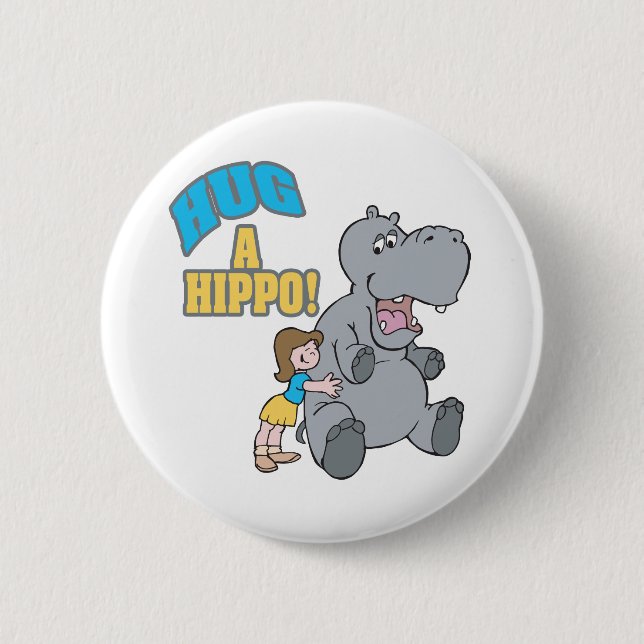 Umarmung eines niedlichen Cartoon Button (Vorderseite)