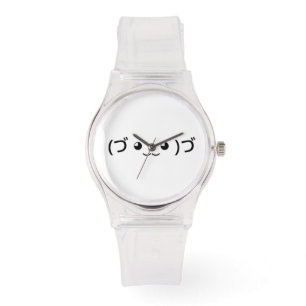 Umarmung Emoticon (づ ◕ ‿ ◕)づ japanischer Kaomoji Armbanduhr