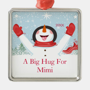 Umarmung für Mimi WeihnachtsSchneemann-Verzierung Ornament Aus Metall