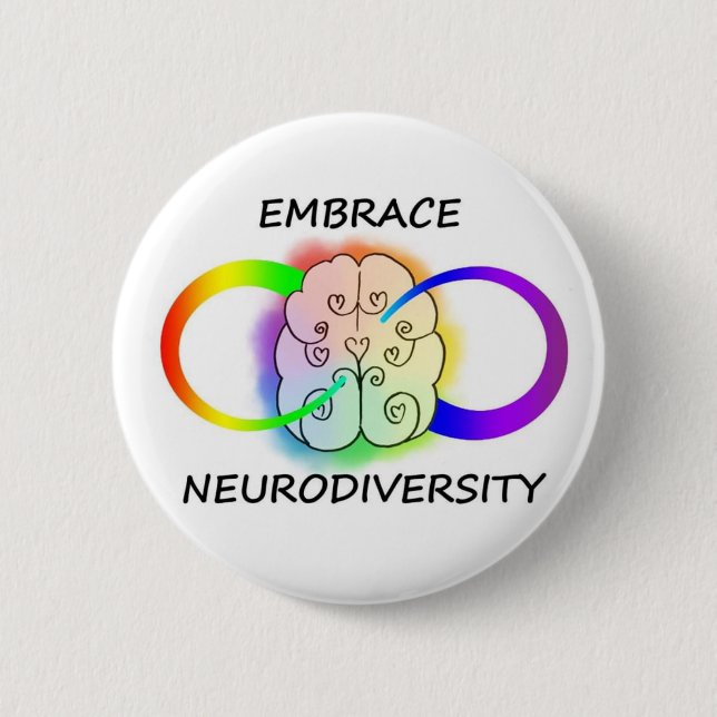 Umarmung Neurodiversity Knopf Button (Vorderseite)