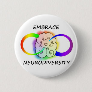 Umarmung Neurodiversity Knopf Button