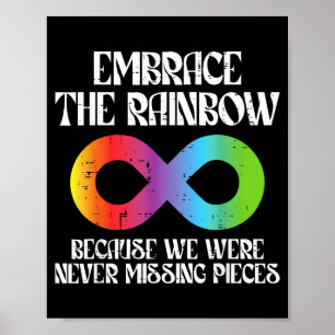 Umarmung Regenbogen Autismus Unendlichkeit Awarene Poster