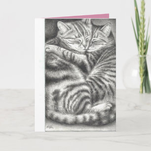 Umarmung Tabby Katzen Begrüßungskarte des Hauses. Karte