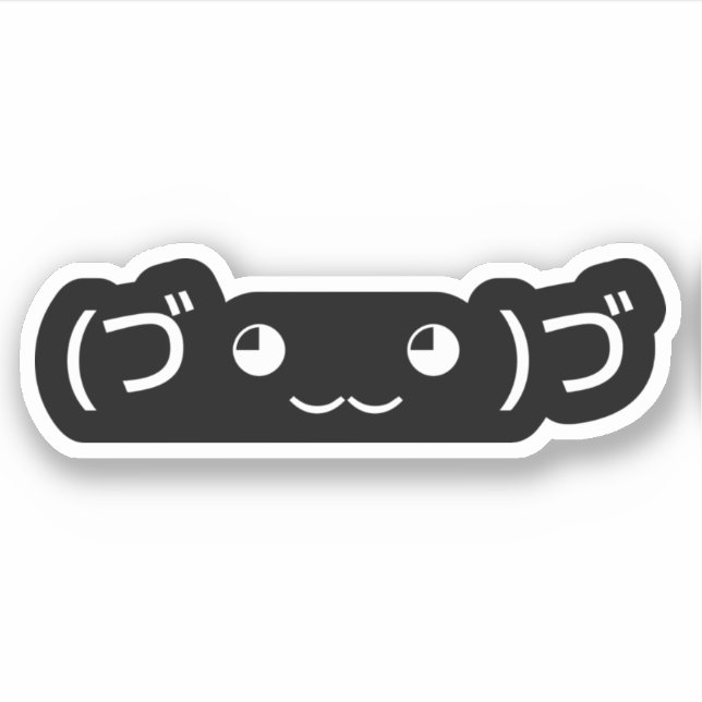 Umarmung von Emoticon (づ ◕ ‿ ◕)づ japanischen Kaomo Aufkleber (Vorderseite)