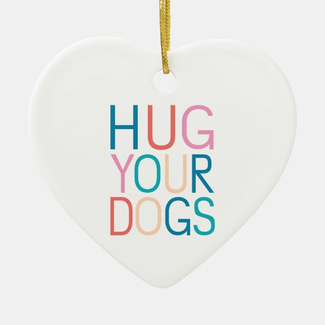 Umarmung von Hunden Keramik Ornament (Vorne)