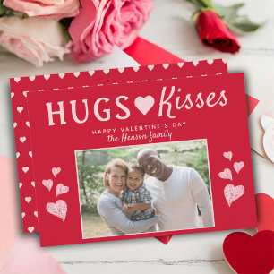 Umarmungen & Küsse Herz Valentinstag Fotokarte Feiertagskarte