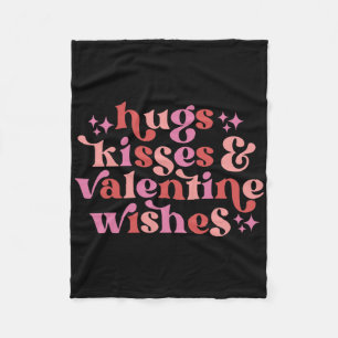 Umarmungen Küsse und Valentinstagswünsche Lustiger Fleecedecke