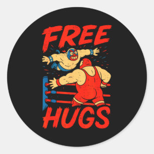 Umarmungen Lustiger Wrestling-Humor Wrestler Ringe Runder Aufkleber
