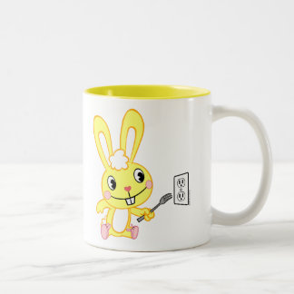 Umarmungen mit Gabel Zweifarbige Tasse