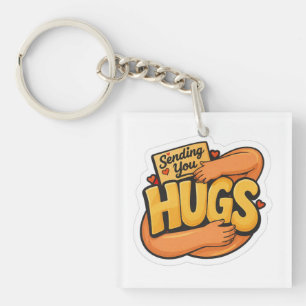 Umarmungen senden Sticker - Süße Cartoon-Umarmer Schlüsselanhänger