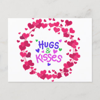 Umarmungen und Küsse für Valentine Postkarte