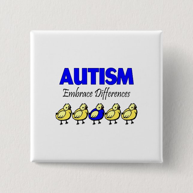 Umarmungs-Autismus (Enten) Button (Vorderseite)