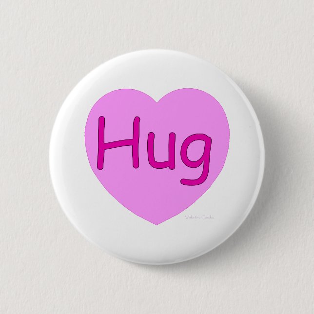 Umarmungs-rosa Herz Button (Vorderseite)