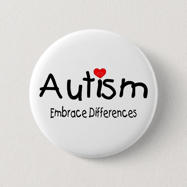 Umarmungs-Unterschiede (glückliches Herz) Button (Vorderseite)