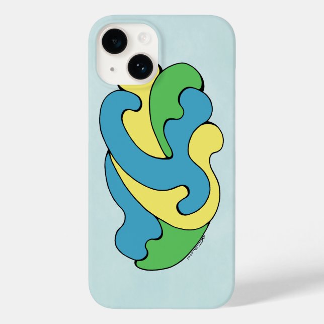 Umarmungskurven (Gelb, Blau, Grün) Case-Mate iPhone 14 Hülle (Rückseite)