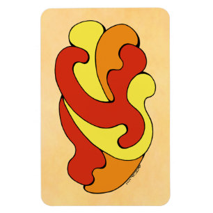 Umarmungskurven (Gelb, Rot, Orange) Magnet