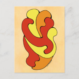 Umarmungskurven (Gelb, Rot, Orange) Postkarte