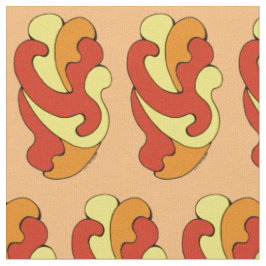 Umarmungskurven (Gelb, Rot, Orange) Stoff