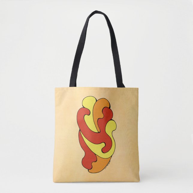 Umarmungskurven (Gelb, Rot, Orange) Tasche (Vorderseite)