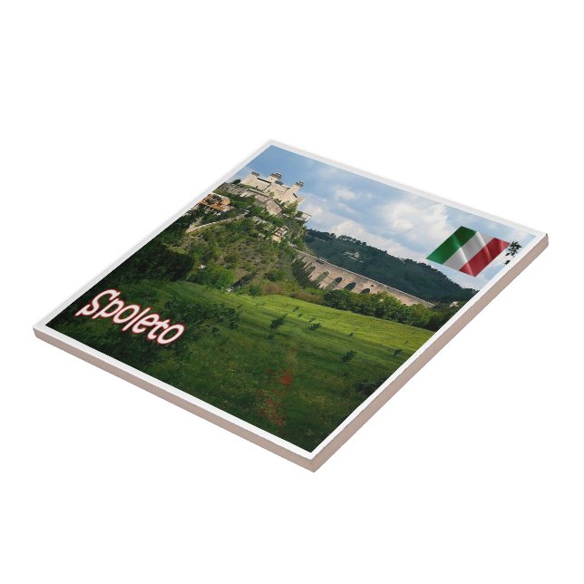 UMB010 SPOLETO, Panorama, Umbrien, Fliese (Seite)