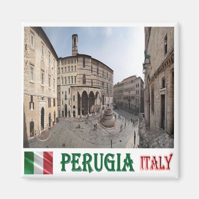 UMB017 PERUGIA, Cityscape, Umbrien, Italien, Kühls Magnet (Vorne)